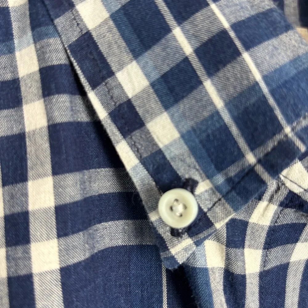 J. Crew Indian Madras Men's Plaid Button-Down Shirt 100% Cotton Slim Fit Medium‎